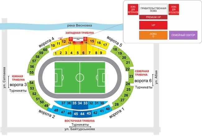 Схема центрального стадиона